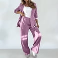 thumbnail image 1 of Homenesgenics 2-Piece Lounge Set Women'S Solid Color Patchwork Casual Ribbed Suit Jacket Pant Suit Pink M, 1 of 8