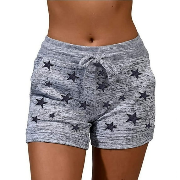 Homenesgenics Athletic Shorts for Women Plus Size Fashion Women Drawstring Casual Pocket Loose Printed Sports Shorts Pants Clearance