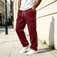 thumbnail image 1 of Homenesgenics Big and Tall Sweatpants Men with Pockets Open Bottom Elastic Waistband Drawstring Straight-Leg Work Trousers Red XXXL, 1 of 9