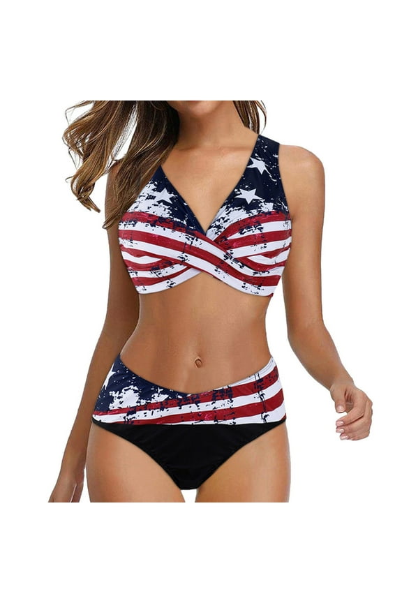 Bikinis for Women 2 Piece Slimming Swimsuit Womens Split Bikini Print Color Sexy Thin Vacation Ladies Swimwear