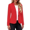 thumbnail image 1 of Homenesgenics Blazers for Women Plus Size Business Casual Solid-Color Long-Sleeve Button-Up Blazer Red M, 1 of 8