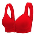 thumbnail image 1 of Homenesgenics Bras for Women Sports Bra Women's Underwire Gathering Front Button Underwear Women's Comfortable Top Up Bra Plus Size Sports Bra Red 40, 1 of 2