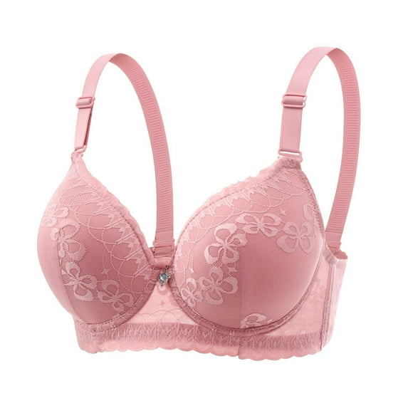 Homenesgenics Bras for Women Plus Size Sports Bra Woman's Comfortable Lace Breathable Bra Underwear No Wire Wireless Wirefree Pink 46