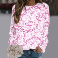 thumbnail image 1 of Homenesgenics Breast Cancer Awareness Shirts Plus Size for Women and Men Fashion Women's Casual Long Sleeve Round Neck Printed Ladies Sweatshirt Tops Blouse Sweatshirts Pink XL, 1 of 5