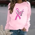thumbnail image 1 of Homenesgenics Breast Cancer Awareness Shirts Plus Size for Women and Men Women's Casual Loose Print Raglan Long Sleeved Hoodie Round Neck Tops Sweatshirts Pink M, 1 of 4