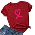 thumbnail image 1 of Homenesgenics Breast Cancer Awareness Shirts Plus Size for Women and Men Women's Lover Printed T-Shirt Round Neck Short Sleeved Tops Red XXL, 1 of 3