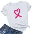 thumbnail image 1 of Homenesgenics Breast Cancer Awareness Shirts Plus Size for Women and Men Women's Lover Printed T-Shirt Round Neck Short Sleeved Tops White M, 1 of 3