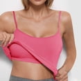thumbnail image 1 of Homenesgenics Camisoles for Women Tank Tops with Built in Bras Fashion Casual Solid-Color Ribbed Spaghetti Strap Base Layer Shirt with Padded Cups Pink L, 1 of 4
