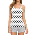 thumbnail image 1 of Homenesgenics Camisoles for Women Summer Sleeveless Round Neck Polka Dot Print Spaghetti Strap Tank Tops Round Neck Shirts Gray XL, 1 of 6