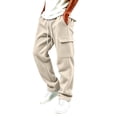 thumbnail image 1 of Homenesgenics Cargo Pants Men 2026 Casual Pockets Elastic Waist Sweatpants Work Trousers Khaki L, 1 of 7
