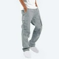 thumbnail image 1 of Homenesgenics Cargo Pants for Men Men Solid Casual Multiple Pockets Outdoor Straight Type Fitness Pants Cargo Pants Trousers, 1 of 9