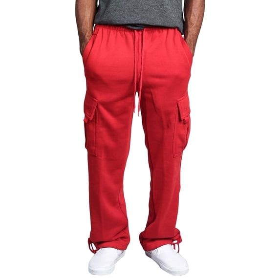 Homenesgenics Cargo Pants for Men Men's Drawstring Elastic Waist Solid Color Pocket Trousers Loose Men Clearance Clothes