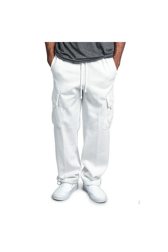 Cargo Pants for Men Men's Drawstring Elastic Waist Solid Color Pocket Trousers Loose Men Clothes