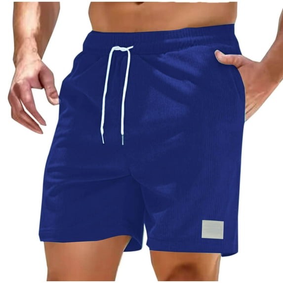 Homenesgenics Cargo Shorts for Men Mens Shorts Athletic Men Casual Pocket Elastic Waist Straight Half Shorts Pants Sport Pants Blue XXXL