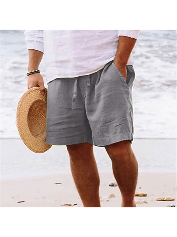 Cargo Shorts for Men Mens Shorts Athletic Men Casual Solid Pocket Elastic Waist Straight Half Shorts Pants Sport Pants Gray XXXL