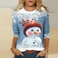 thumbnail image 1 of Homenesgenics Christmas Clearance Plus Size Tops 3X Womens Tops Fashion T-Shirt 3/4 Sleeves Blouse Round Neck Casual Tops, 1 of 4