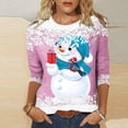 thumbnail image 1 of Homenesgenics Christmas Plus Size Tops 3X Womens Tops Fashion T-Shirt 3/4 Sleeves Blouse Round Neck Casual Tops, 1 of 4