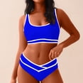 thumbnail image 1 of Homenesgenics Swim Suits for Women 2026 Tankini Bikini Women's Cushion Swimsuit Women's High Waisted Set Sports Two-piece Set With High Waistband Lining Chest Blue M, 1 of 7