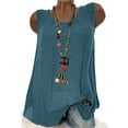 thumbnail image 1 of Homenesgenics Tank Tops for Women under $5 Womens Sleeveless Tops Women's Summer Solid Color CasualLoose Fit Pleated Round Neck Shirts Tops Gifts for Women, 1 of 9