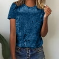 thumbnail image 1 of Homenesgenics Velvet Tops for Women Fashion Women Comfortable Casual Solid Color Long Sleeve Round-Neck Blouses womens tops under $5, 1 of 8