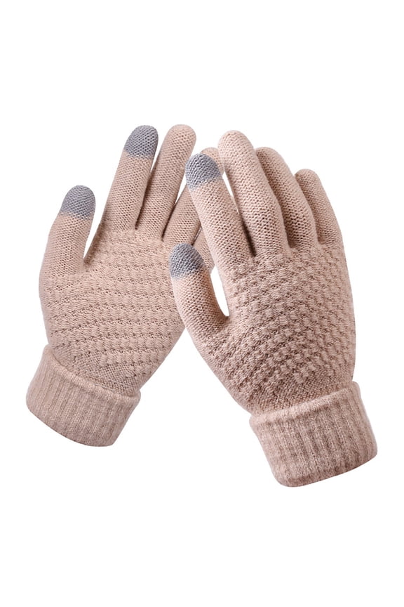 Winter Gloves for Women Fashion Non-slip Jairon Warm Winter Artificial Knitting Wrist Gloves Mittens