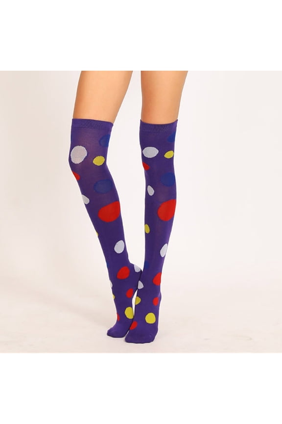 Compression Socks for Women Fuzzy Slipper Ankle Boot Crew Diabetic Polka Printed Warm Stockings,Long Knee Length Tight Knit Socks