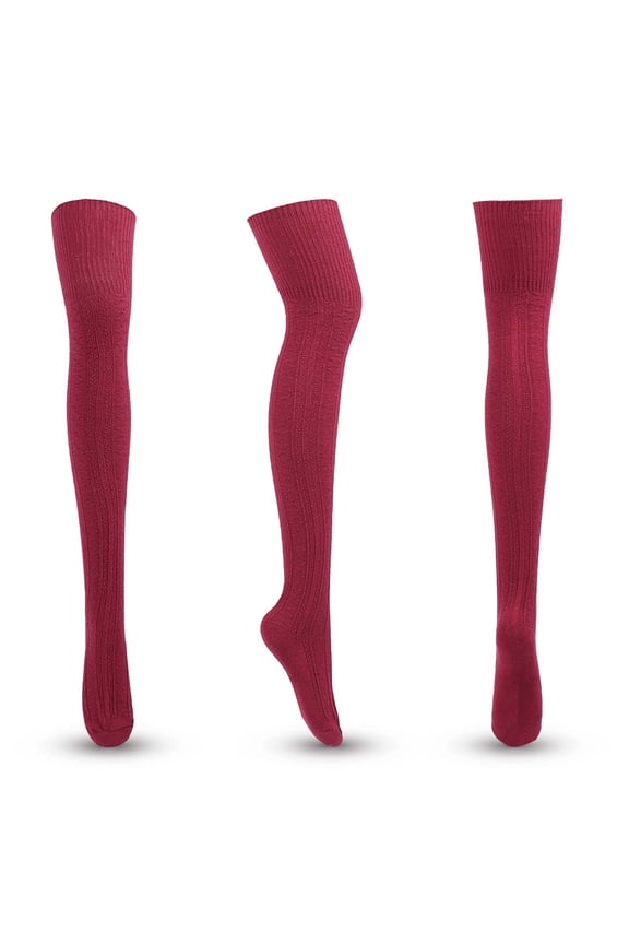 Compression Socks for Women Fuzzy Slipper Ankle Boot Crew Diabetic Winter Striped Solid Color Cotton Knit Over-the-knee Stockings