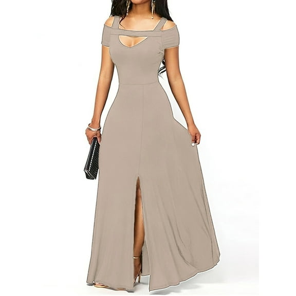 Homenesgenics Dresses for Women Womens Dresses Summer Women's Spring and Summer New Sexy Long Style Spicy Girl High Elasticity Solid Color Women's Skirt Dress Gray S