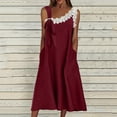 thumbnail image 1 of Homenesgenics Dresses for Women Plus Size Women's Summer Casual Dress Gradual Sleeveless Neck V-Neck Long Dress Red XXXL, 1 of 7