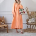 thumbnail image 1 of Homenesgenics Fall Dresses for Women Plus Size Fashion Women's Sexy V-Neck Long Sleeve Solid Dresses Elegant Casual Comfortable All Occasio Maxi Dress Shift Dress Orange M, 1 of 9