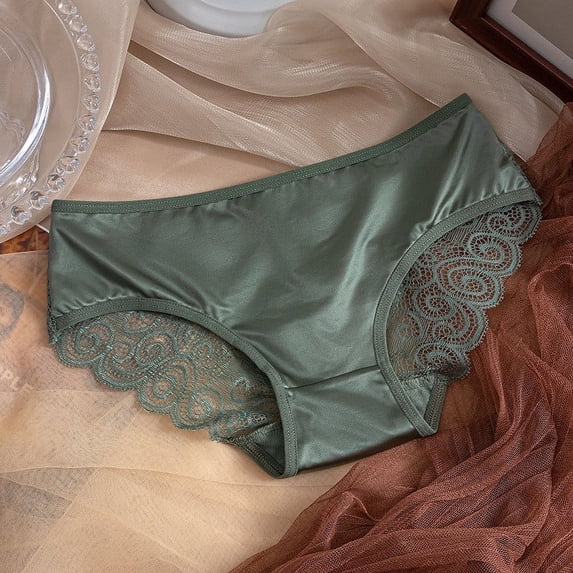 Homenesgenics Fashion Women's Lace Solid Stretch Panties High Waist Underpants Panties Briefs