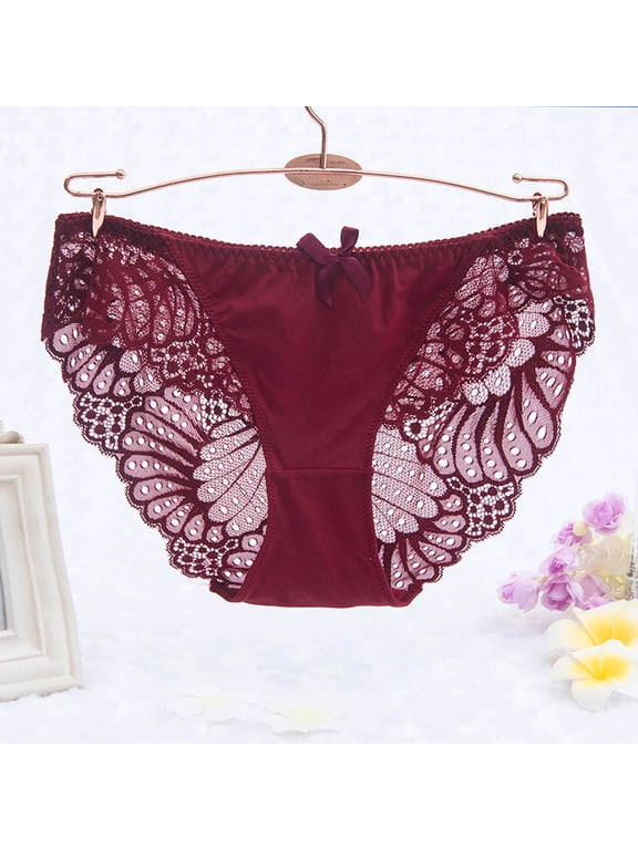 Fashion Women's Lace Solid Stretch Panties High Waist Underpants Panties Briefs