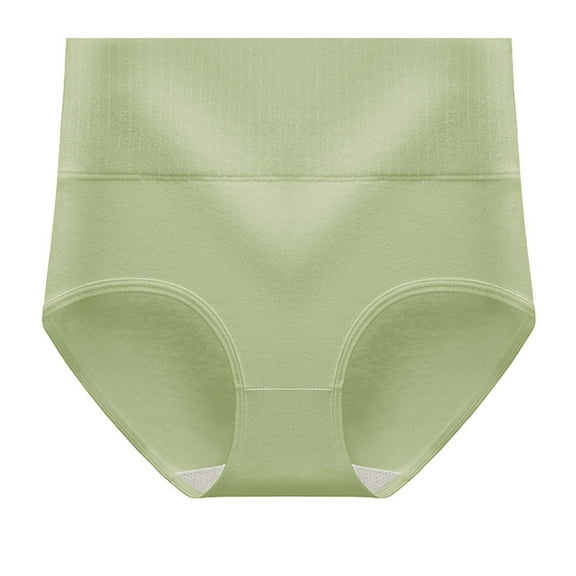 Homenesgenics Female Plus Size High Waist Cotton Underwear - Women's Soft Comfy Breathable Lace Seamless Panties Briefs Hipster Boy Shorts Thong Underpants Green L