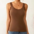 thumbnail image 1 of Homenesgenics Fitted Camisole Vest Summer Breathable Comfortable Ribbed Round Neck Innerwear Spaghetti Strap Tank Top Sleeveless Shirts Base Layer Brown S, 1 of 9