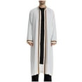 thumbnail image 1 of Homenesgenics Gown for Men Men's Muslim Dresses Men's Muslim Clothes Arab Middle Robe Long Style Long Sleeve Embroidered Standing Neck Pocket Long Shirt White XXL, 1 of 5