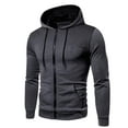 thumbnail image 1 of Homenesgenics Hoodies for Men 3xl Big and Tall Man Color Match Drawstring Zipper Pockets Hooded Coat, 1 of 3