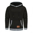 thumbnail image 1 of Homenesgenics Hoodies for Men 3xl Big and Tall Man Color Match Drawstring Zipper Pockets Hooded Hoodie Black XXL, 1 of 8