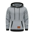 thumbnail image 1 of Homenesgenics Hoodies for Men 3xl Big and Tall Man Color Match Drawstring Zipper Pockets Hooded Hoodie Gray XL, 1 of 3