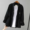 thumbnail image 1 of Homenesgenics Jackets for Women under $10.00 Fashion Women's Solid Color Long Sleeved Zipper Pocket Waist Cinching Casual Fall Coat Top Black M Black* Friday, 1 of 6