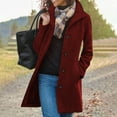 thumbnail image 1 of Homenesgenics Jackets for Women Under $10.00 Women's Solid Casual Thicken Wool Stand Collar Single inner Lining Pocket Breasted Pea Mao Coat Multi-color XL, 1 of 6