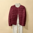 thumbnail image 1 of Homenesgenics Jackets for Women Plus Size 4Xl Women's Puffer Jacket Long Sleeve Buttons Quilted Lightweight Down Coat Tops Winter with Pockets Red XXXL, 1 of 3