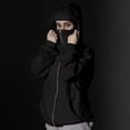 thumbnail image 1 of Homenesgenics Jackets for Women Plus Size Women's Balaclava Hoodie Zip Up Jacket Double Hooded Sweatshirt Hoodie With Mask Wind Coat Black*Friday/Cyber*Monday Black L, 1 of 9