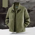 thumbnail image 1 of Homenesgenics Jackets for Men Big and Tall Casual Lightweight Long-Sleeve Hoodless Casual Outerwear with Zipper Pockets Green L, 1 of 6