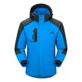 thumbnail image 1 of Homenesgenics Jackets for Men Big and Tall Color-Blocked Fleece-Lined Removable Hood Zipper-Front Outdoor Outerwear Blue 6XL, 1 of 5