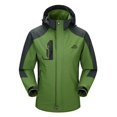 thumbnail image 1 of Homenesgenics Jackets for Men Big and Tall Color-Blocked Fleece-Lined Removable Hood Zipper-Front Outdoor Outerwear Green XXXL, 1 of 3