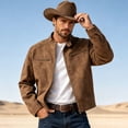 thumbnail image 1 of Homenesgenics Jackets for Men Dress Western-Style Fall Zipper Outerwear Brown XXS, 1 of 9