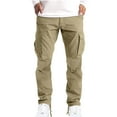 thumbnail image 1 of Homenesgenics Khaki Pants for Men Men Solid Patchwork Casual Multiple Pockets Outdoor Straight Type Fitness Pants Cargo Pants Trousers, 1 of 5