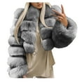 thumbnail image 1 of Homenesgenics Ladies Warm Faux Fur Winter Coats for Women Plus Size Women Plus Size Faux Coat Warm Furry Faux Short Jacket Long Sleeve Outerwear, 1 of 3