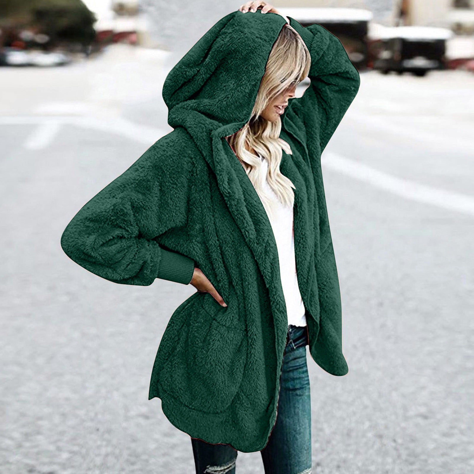 Winter Snow Wear Long Women's Jacket Fur Hoodie Ladies Fur Lining Thick Fashion Warm Winter Coat