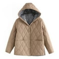 thumbnail image 1 of Homenesgenics Lightweight Quilted Womens Jacket Women Warm Pocket Coat Turn Down Collar Long Jacket Winter Down Parkas Brown XL, 1 of 5